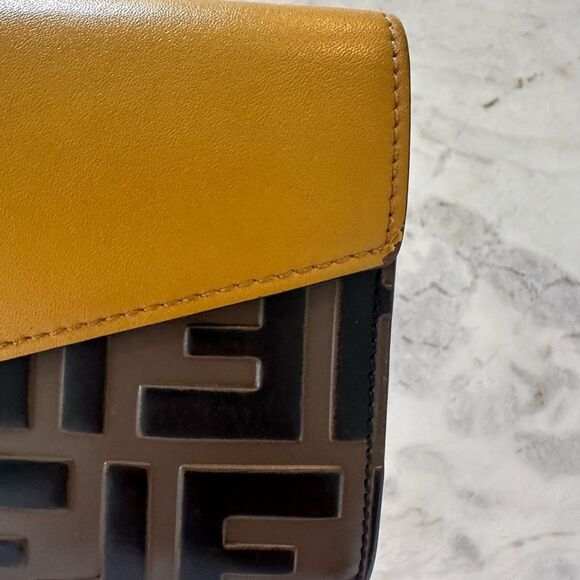 Fendi Zucca F Mustard  Yellow and Black Women's Clutch/ Wallet - Picture 9 of 16